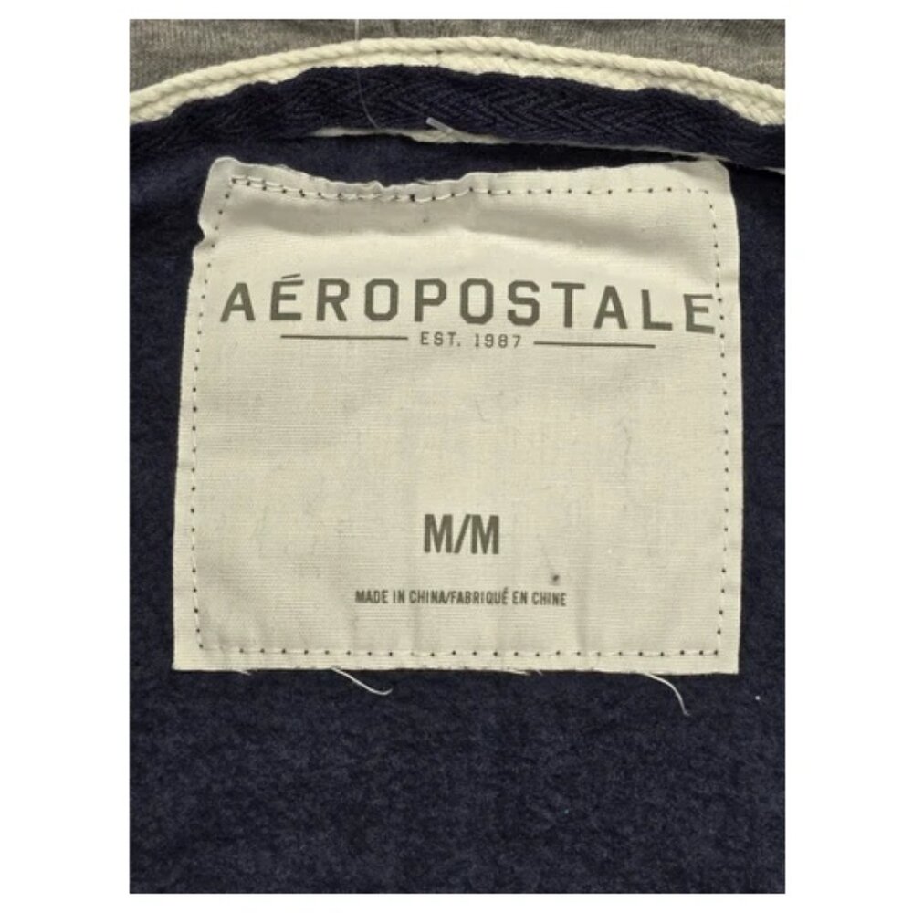 Aeropostale Zip-Up Hoodie Mens Medium Blue Front Logo NWT‎ - Picture 9 of 11